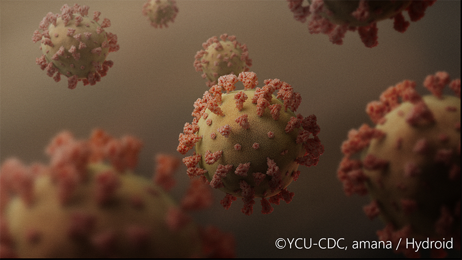 新型コロナウイルス(SARS-CoV-2)の静止画・動画 CG を無償提供〜YCUコミュニケーション・デザイン・センター・国立感染症研究所・アマナ ハイドロイドで CG 制作〜
