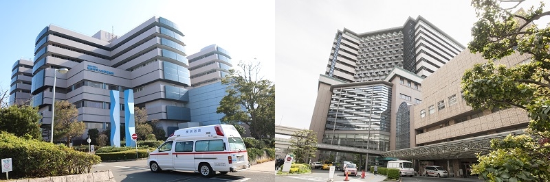 附属病院（左）、附属市民総合医療センター（右）