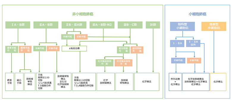 肺がんの治療フローチャート